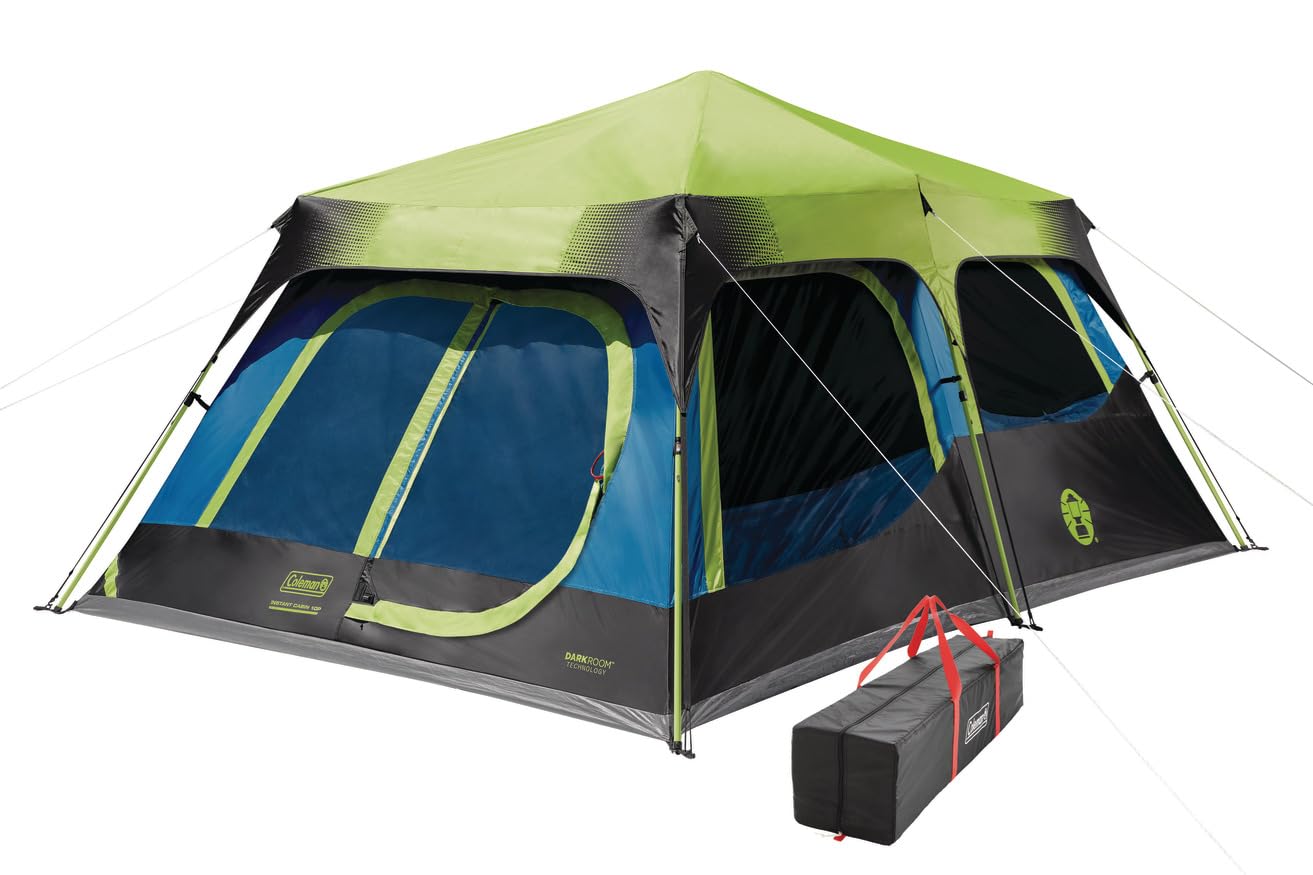 Coleman Instant Tent with 1-Minute Setup, 4/6/8/10 Person Tent with Pre-Attached Poles, Air Vent, & Carry Bag